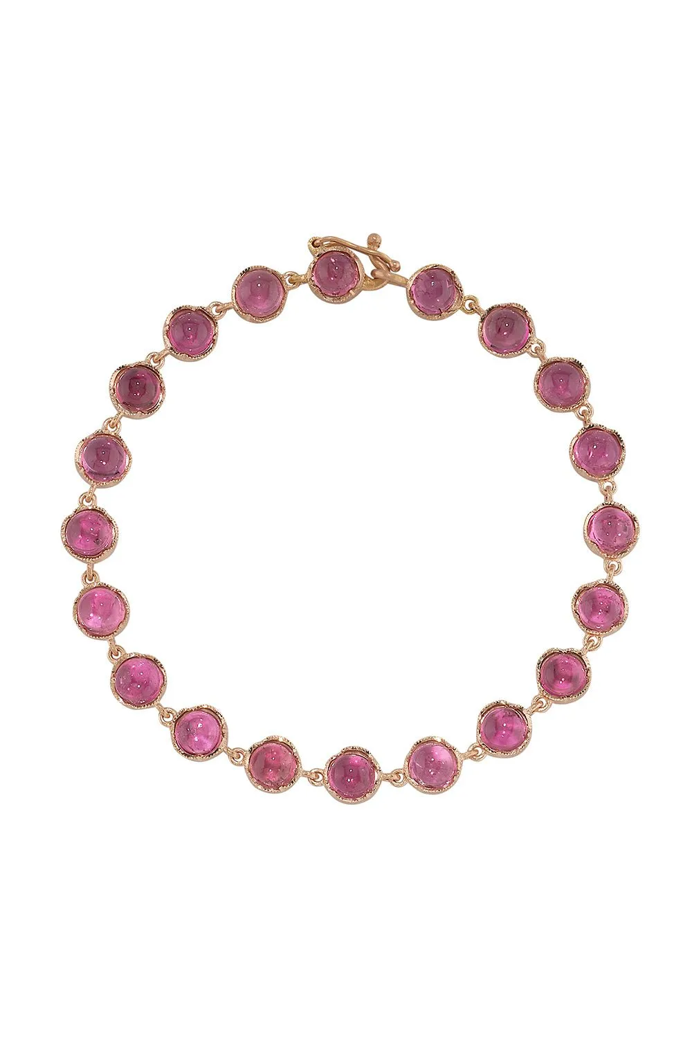 Small Pink Tourmaline Link Mixed Bracelet