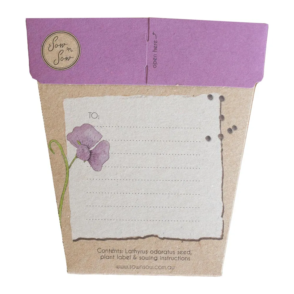 SOW N SOW - SWEET PEA GIFT OF SEEDS