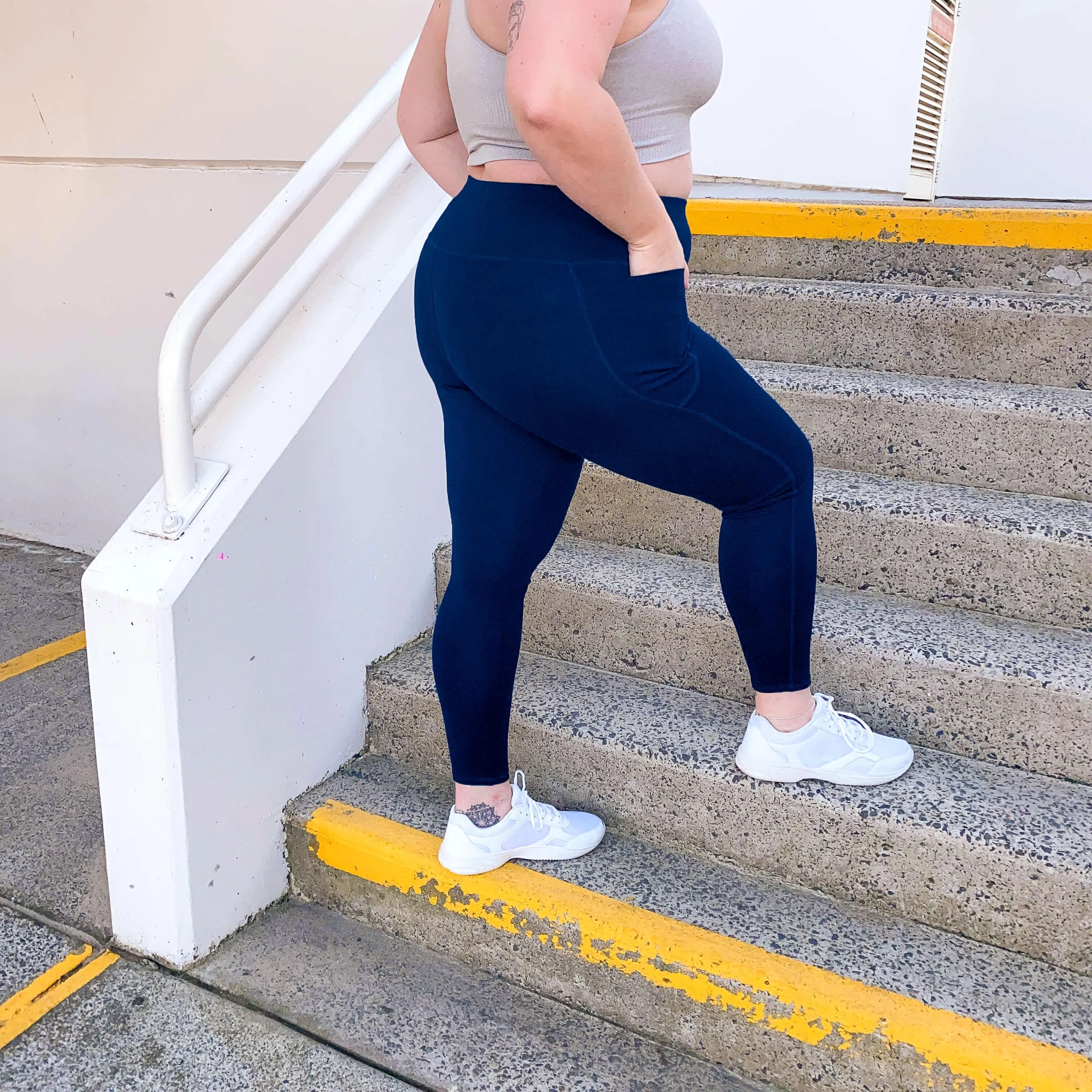 Squat Proof Long Leggings - Navy