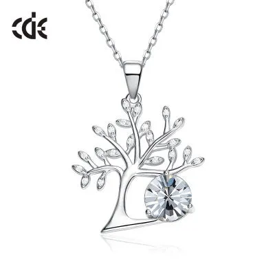 Sterling silver white crystal tree