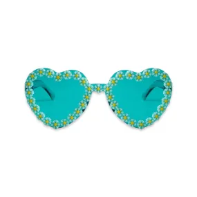 Sunglasses - Heart shaped daisy colour therapy glasses, Blue