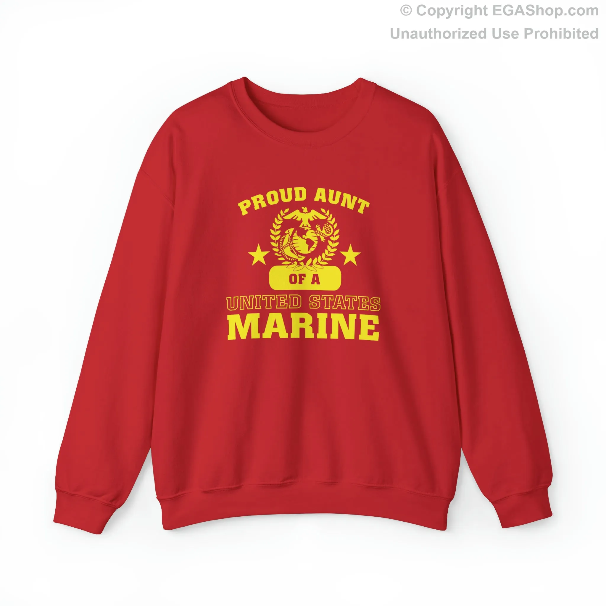 Sweatshirt: Proud Aunt of a Marine (Varsity Style, Color Choices)