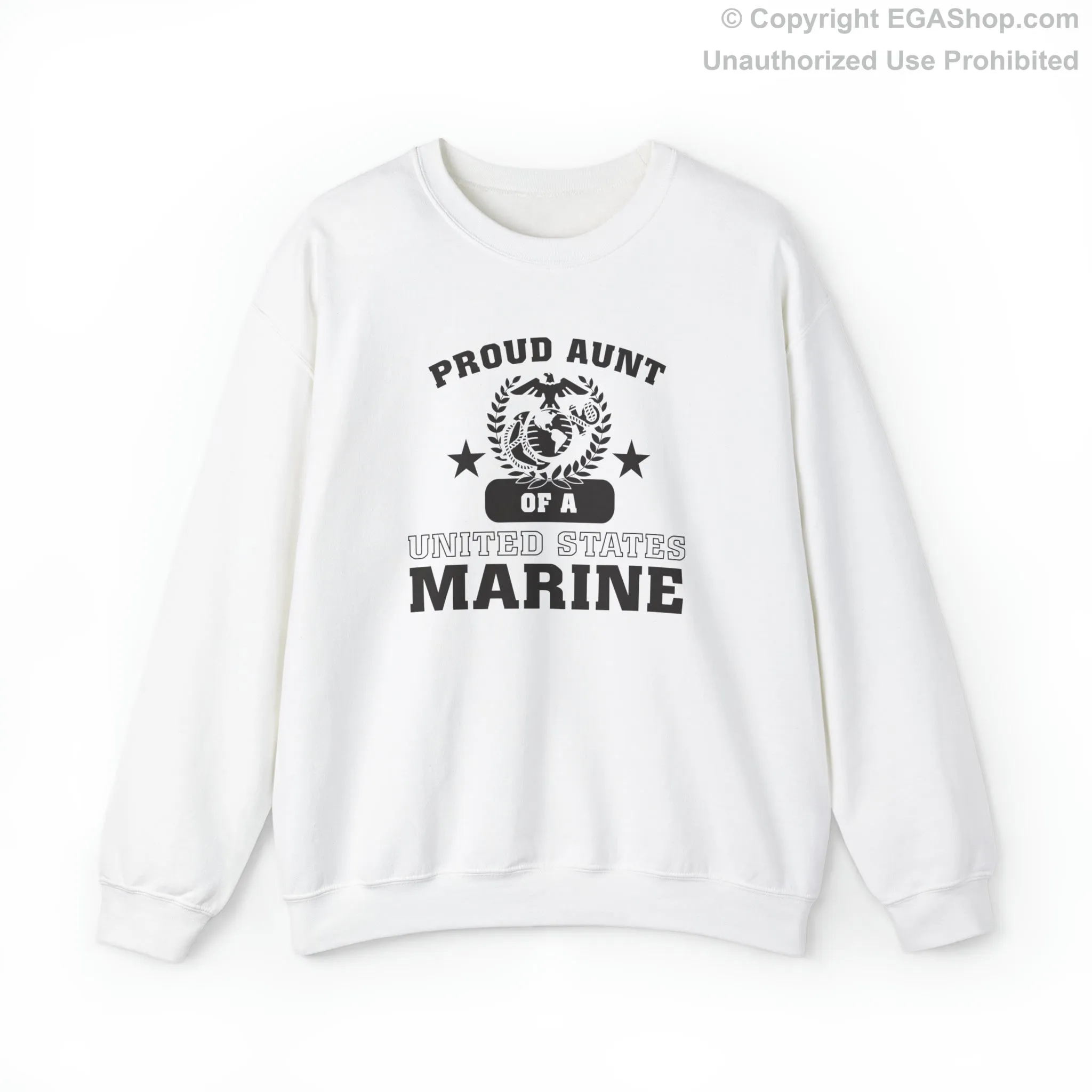 Sweatshirt: Proud Aunt of a Marine (Varsity Style, Color Choices)