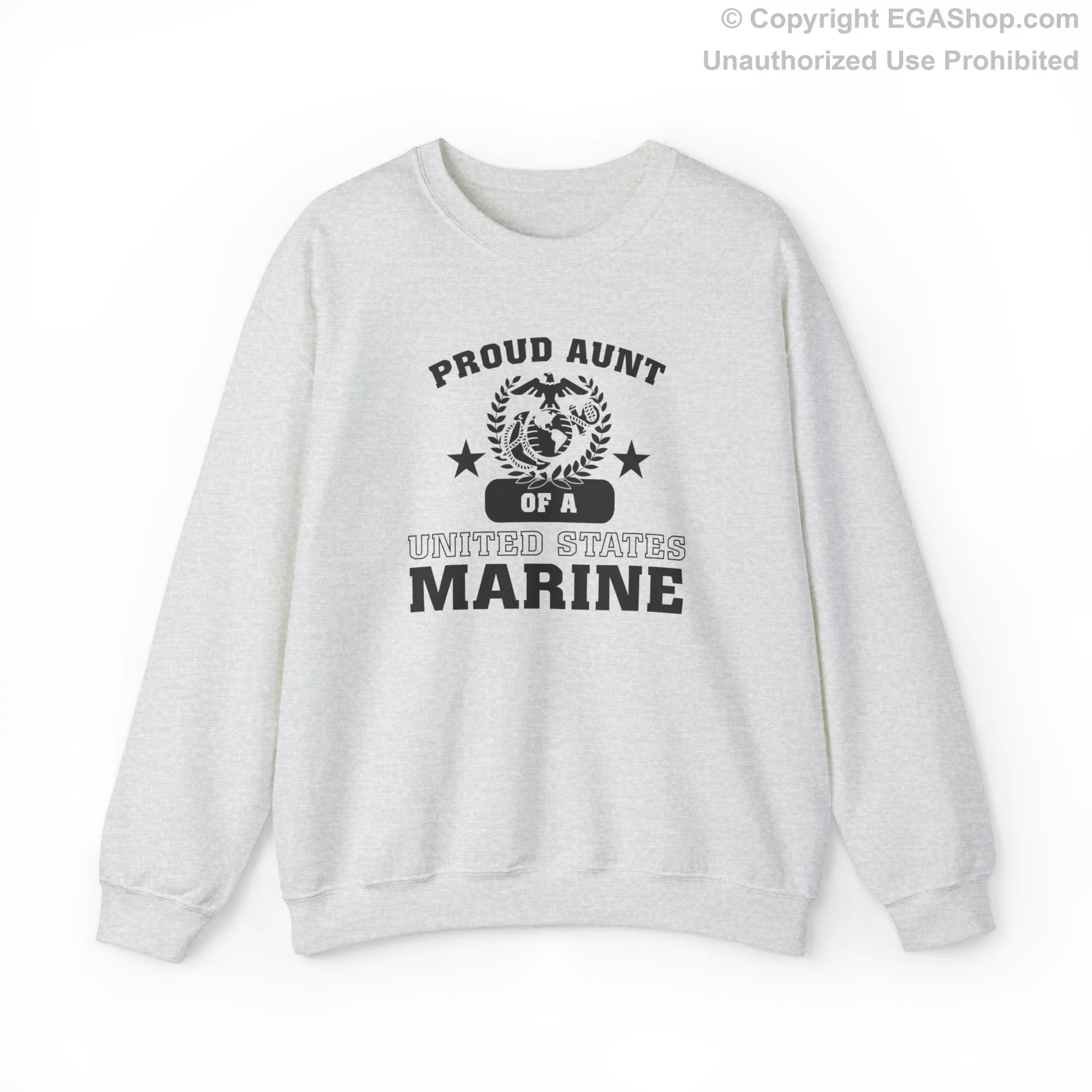 Sweatshirt: Proud Aunt of a Marine (Varsity Style, Color Choices)