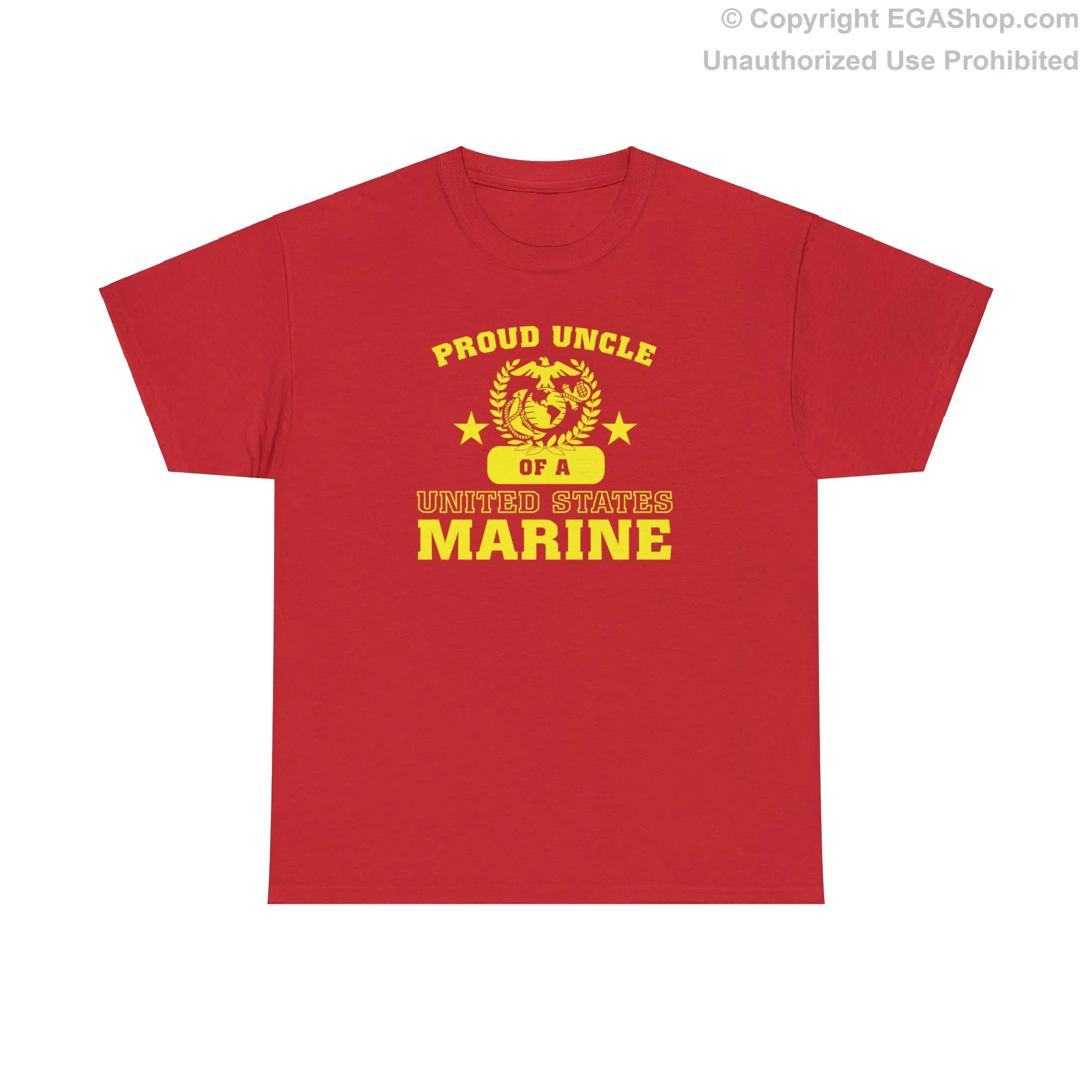 T-Shirt: Proud Uncle of a Marine (Varsity Style, Color Choices)