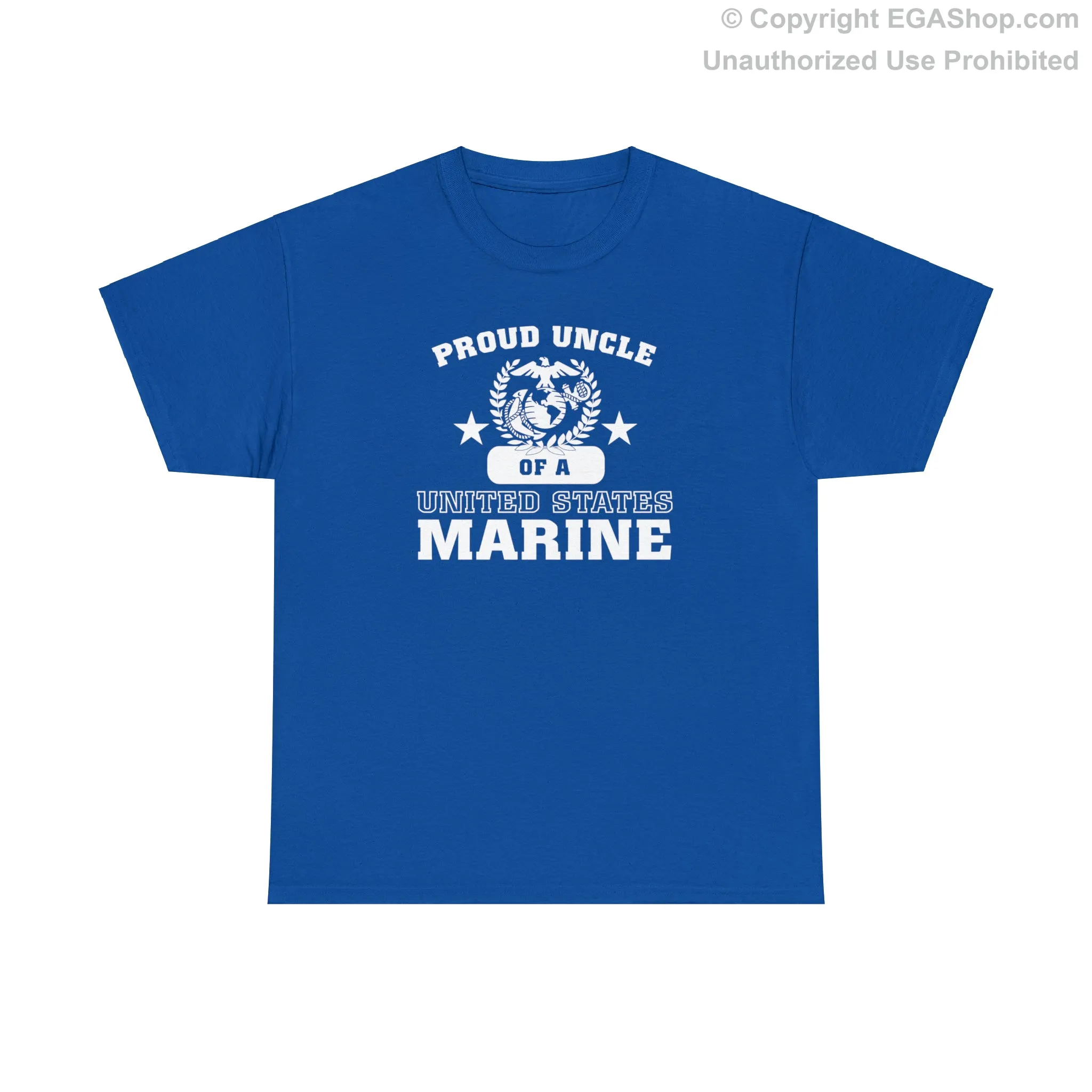 T-Shirt: Proud Uncle of a Marine (Varsity Style, Color Choices)