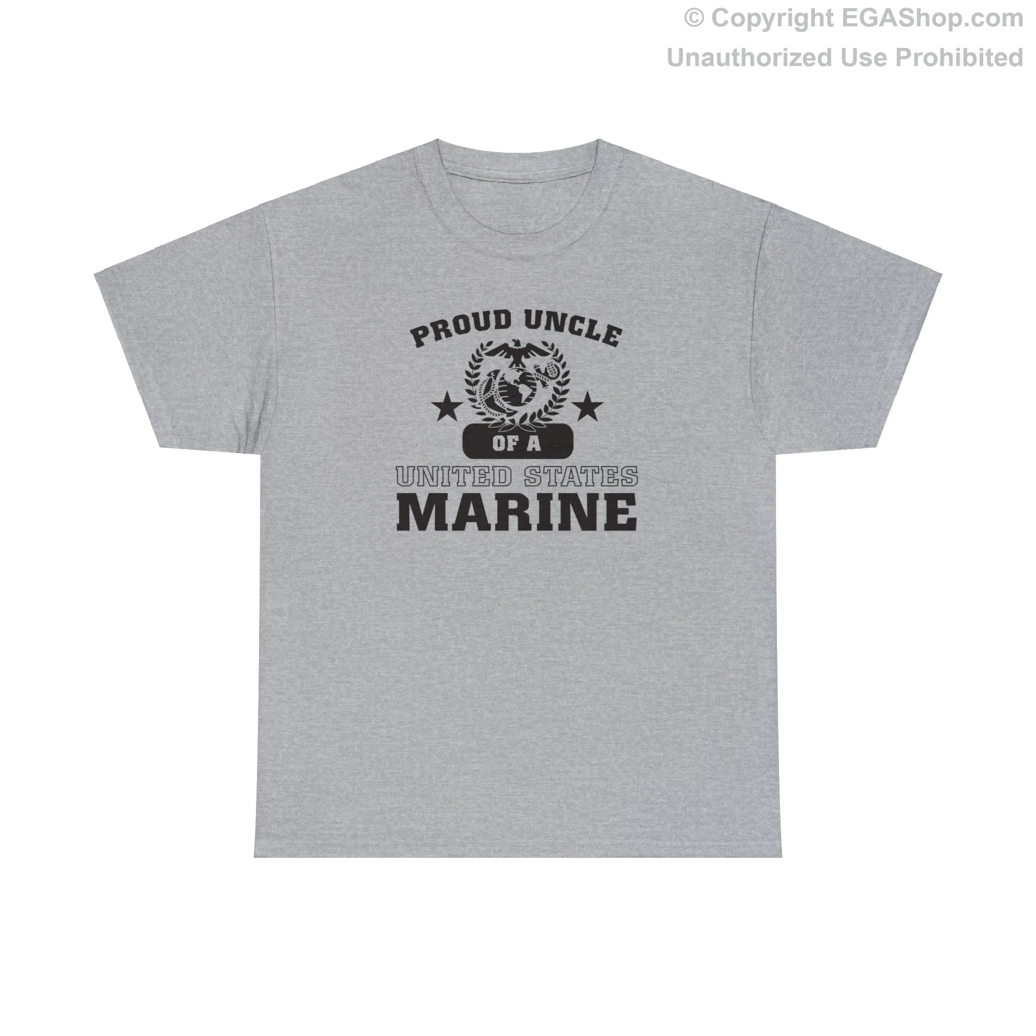 T-Shirt: Proud Uncle of a Marine (Varsity Style, Color Choices)