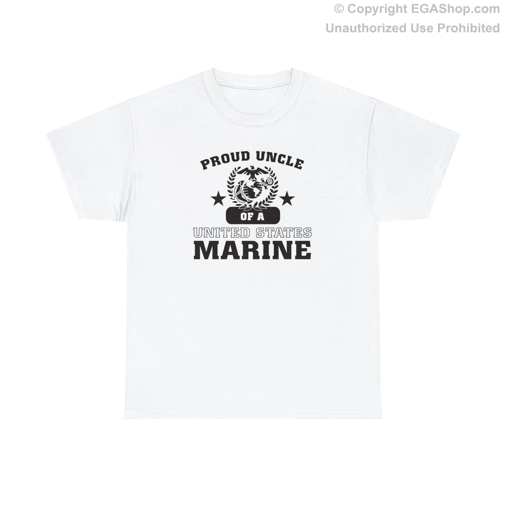 T-Shirt: Proud Uncle of a Marine (Varsity Style, Color Choices)