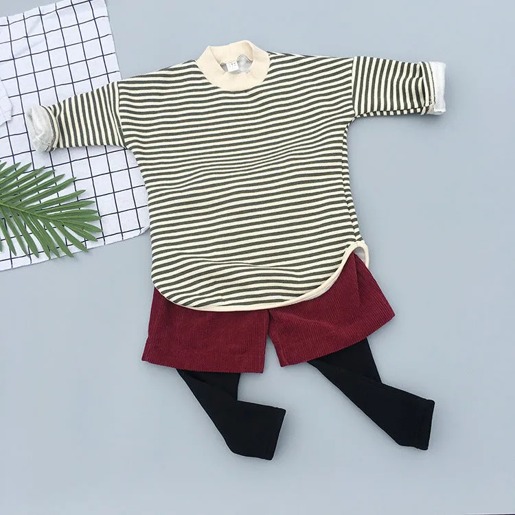 Toddler Kids Boys Striped Round Neck Loose Top