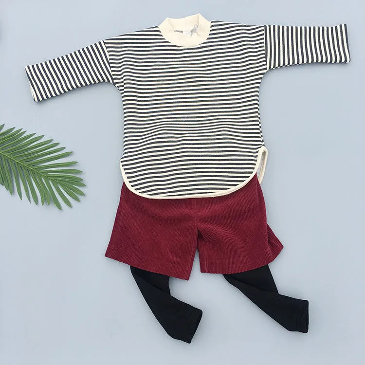 Toddler Kids Boys Striped Round Neck Loose Top