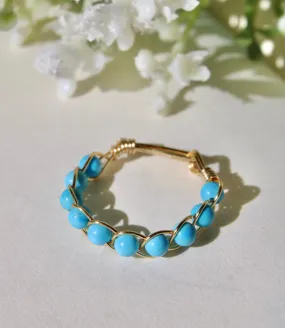 Turquoise Braided Wire Ring