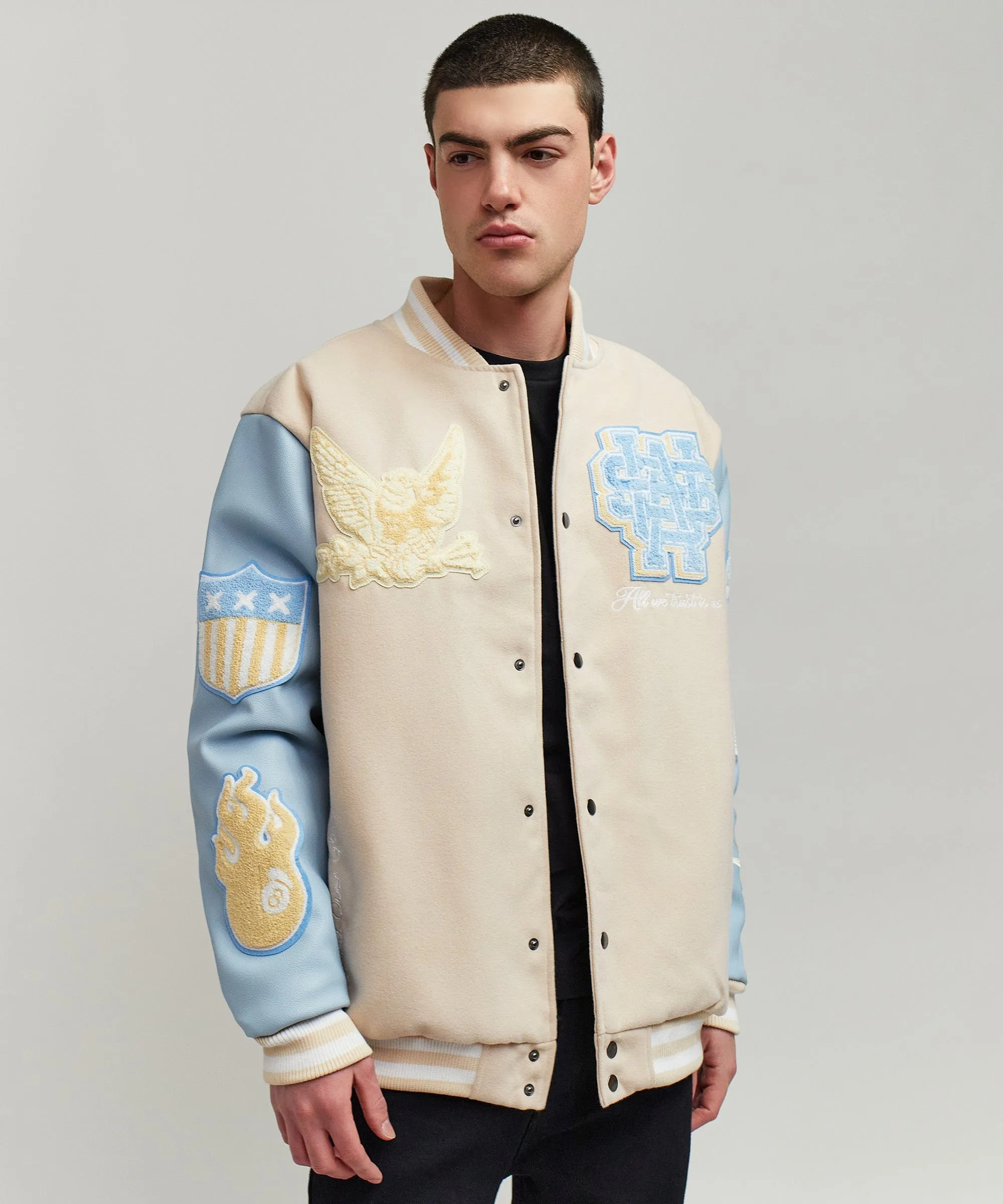 USA Varsity Jacket - Light Blue