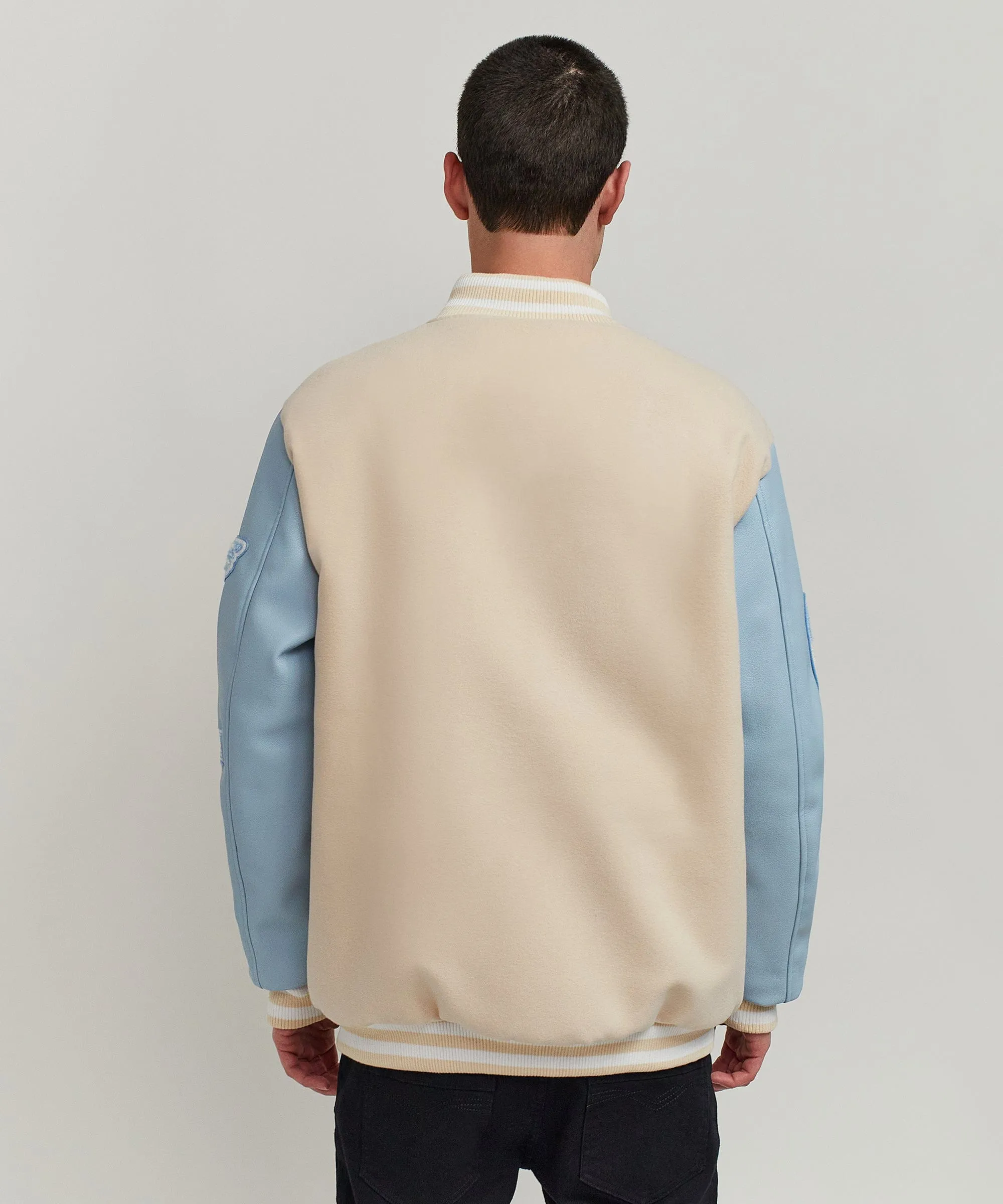 USA Varsity Jacket - Light Blue