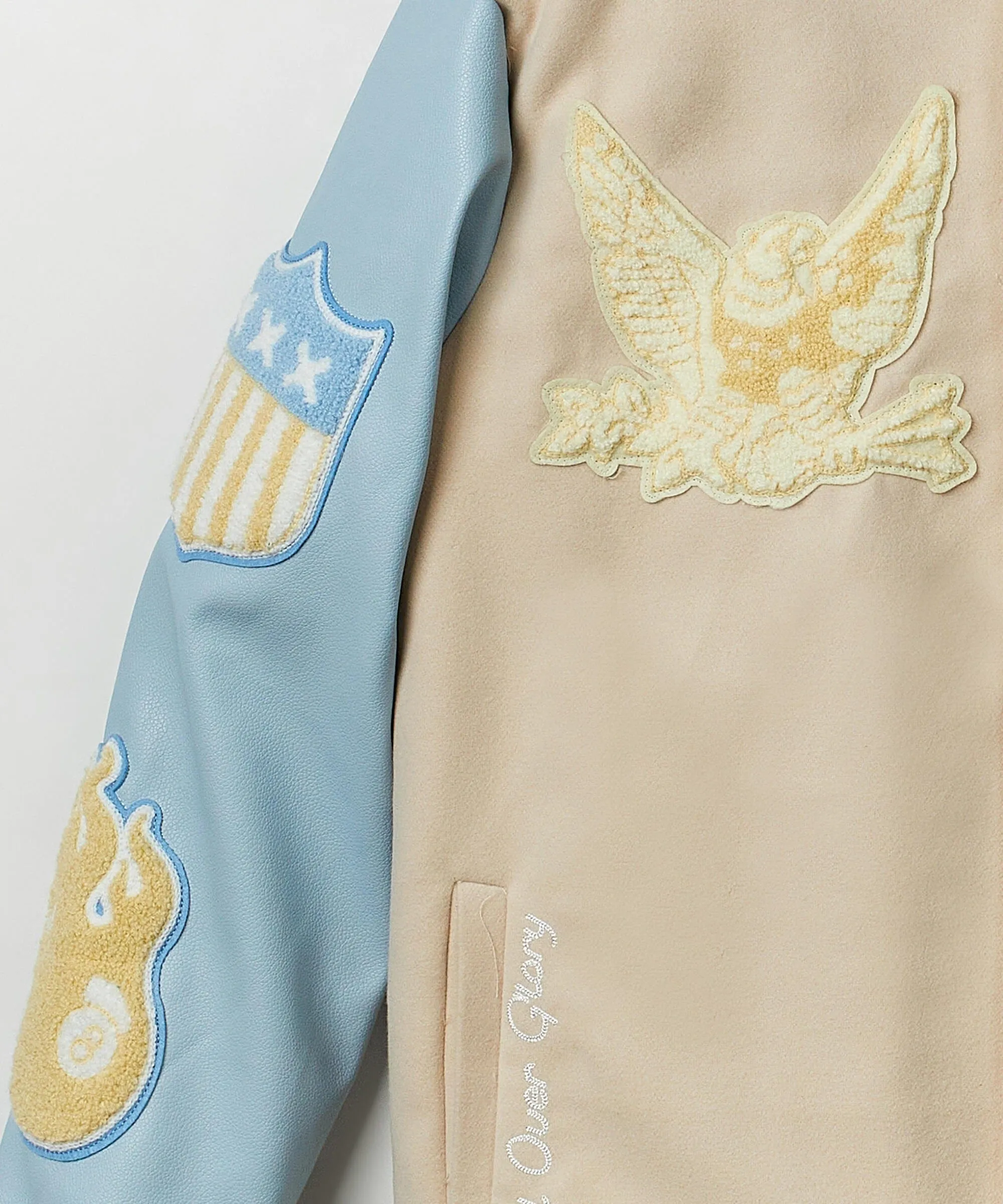 USA Varsity Jacket - Light Blue