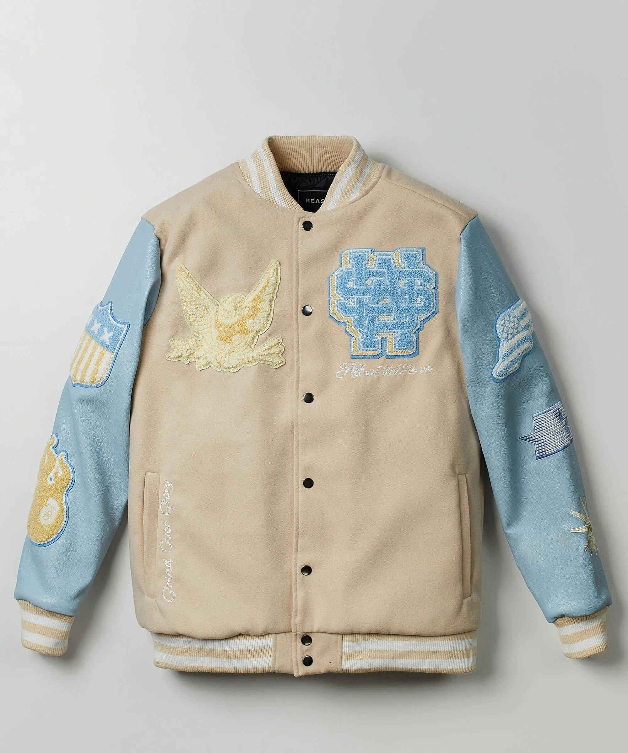 USA Varsity Jacket - Light Blue