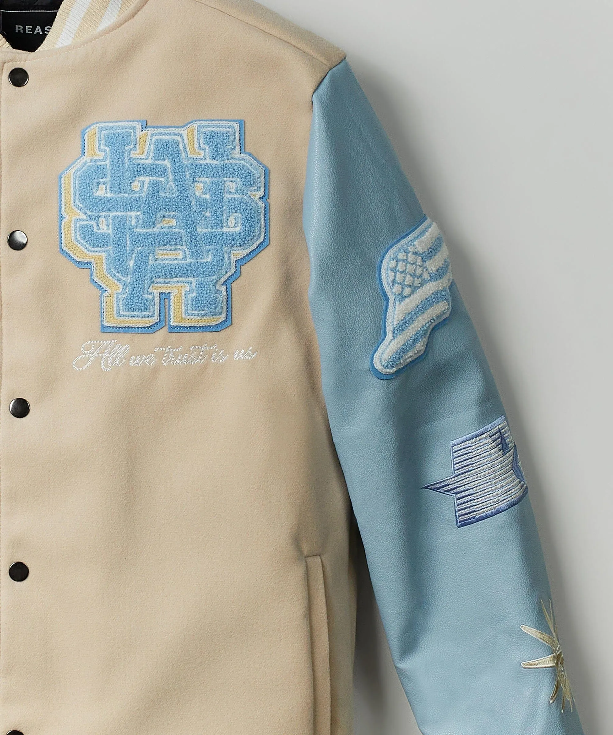 USA Varsity Jacket - Light Blue