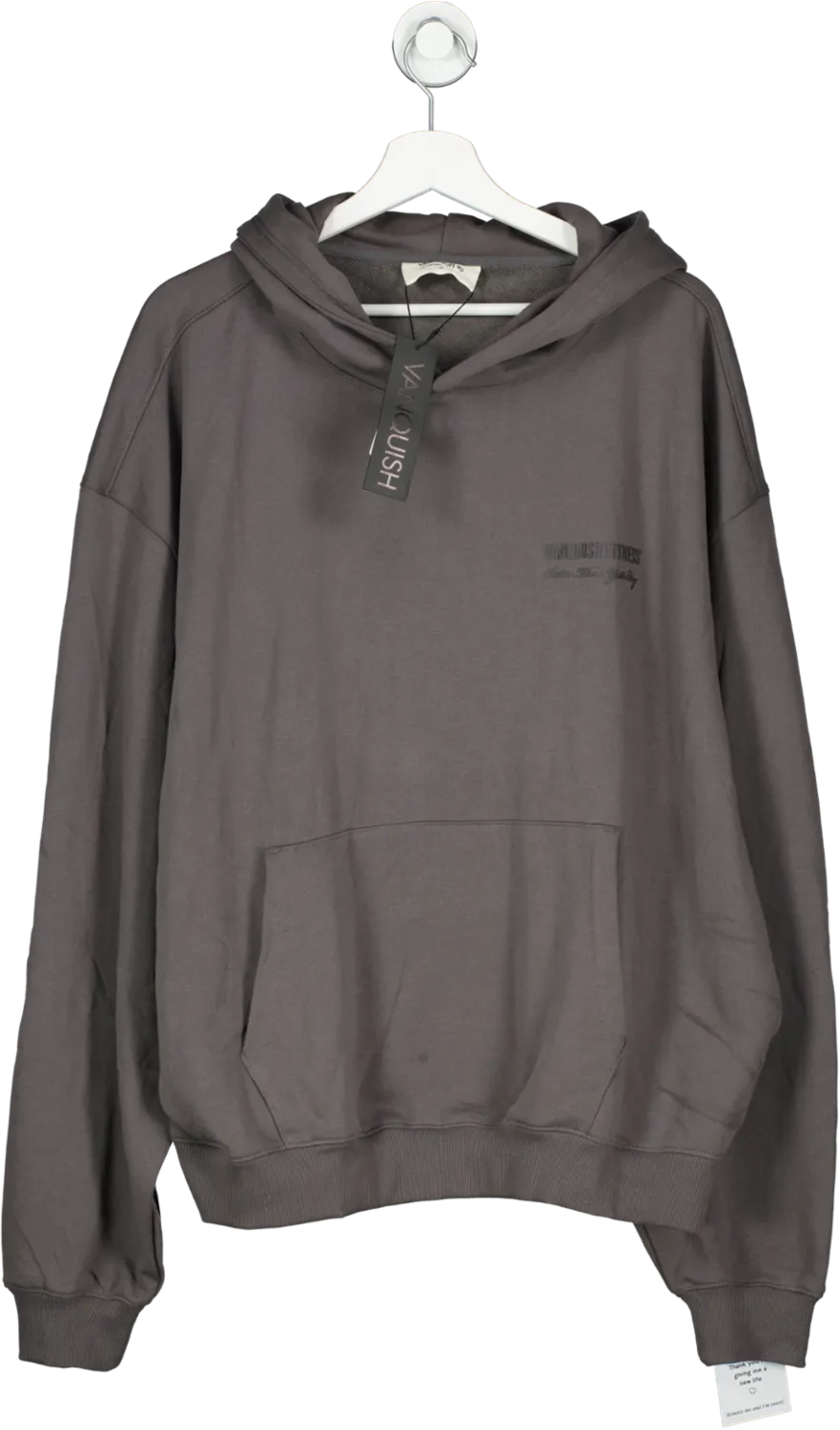 Vanquish Grey Signature Collection Oversized Pullover Hoodie UK XL