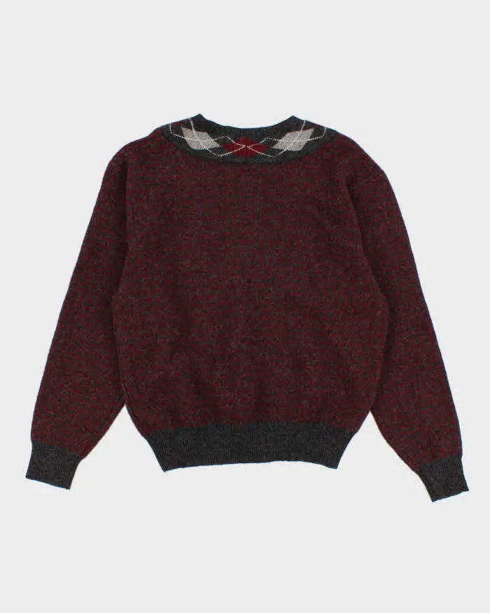 Vintage 90s Lambswool V-Neck Jumper - XL