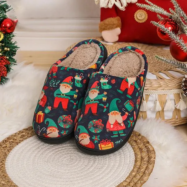 Women's Casual Santa Claus Flat Cotton Slippers 18553030S