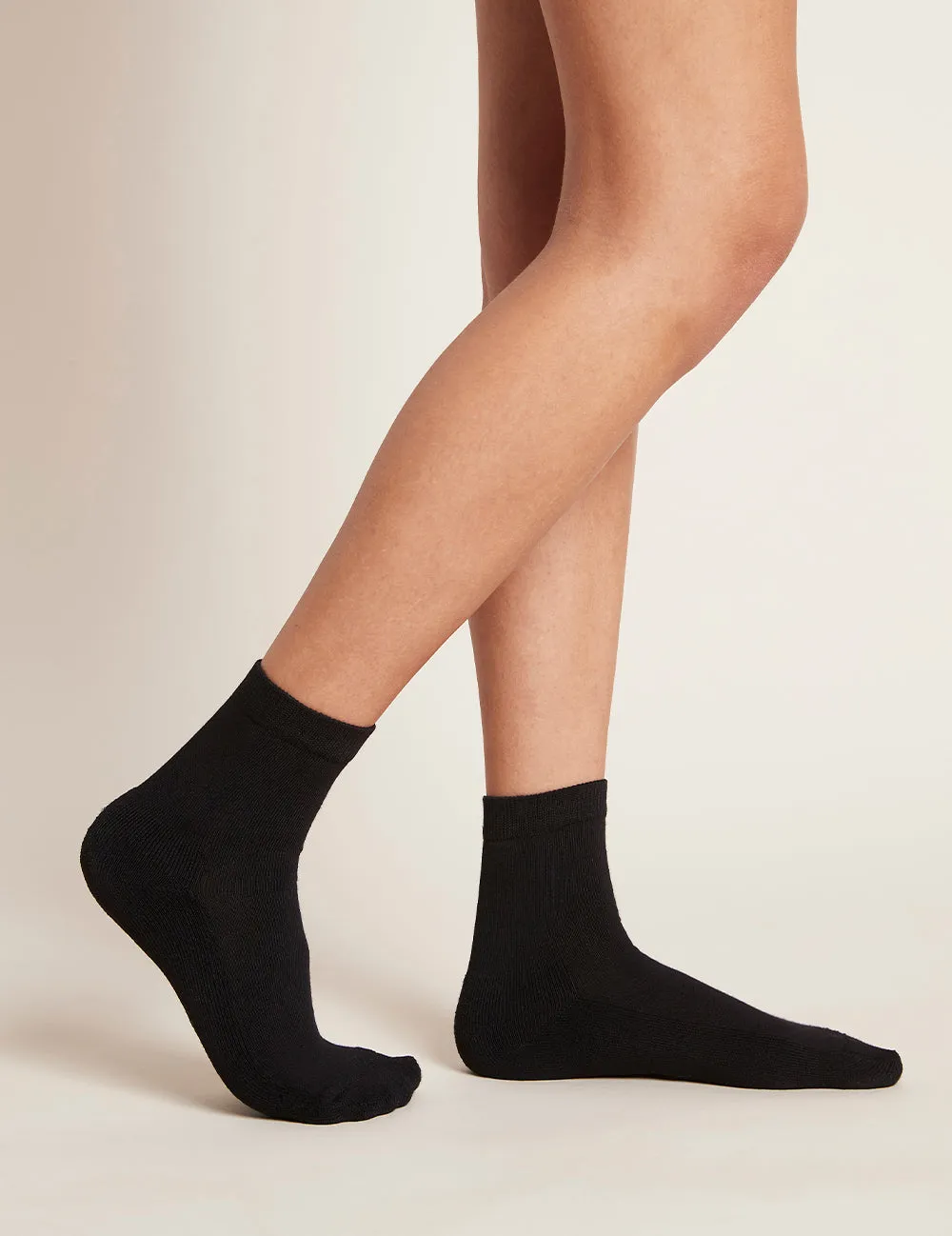 Women's Everyday Quarter Crew Socks - Black