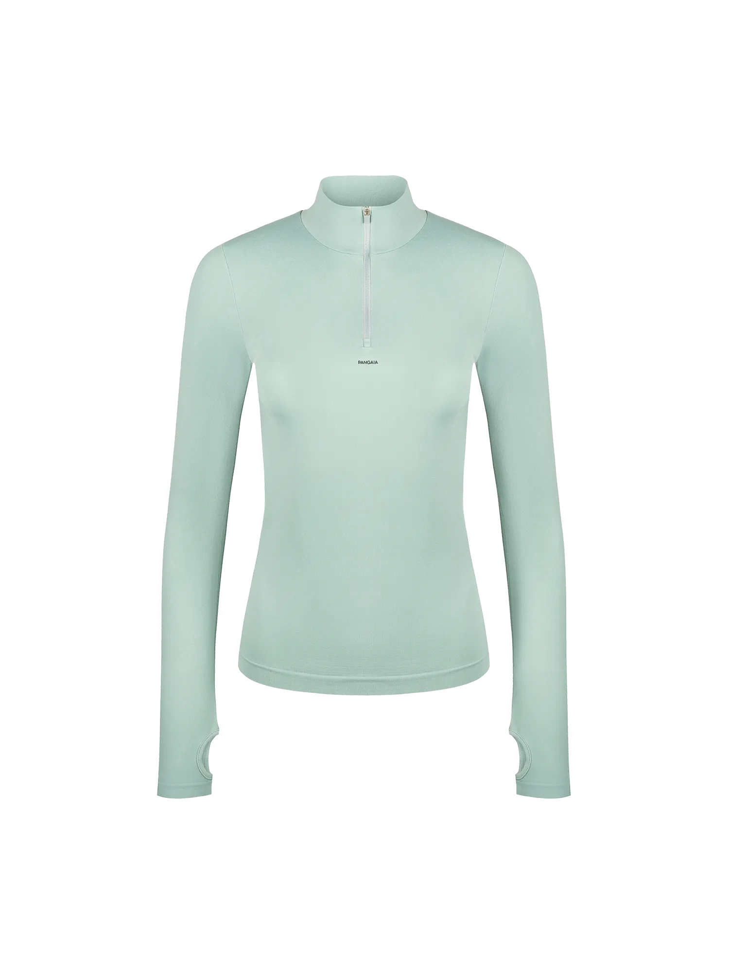 Women's Plant-Stretch Zipped Long Sleeve Top—Eucalyptus Blue