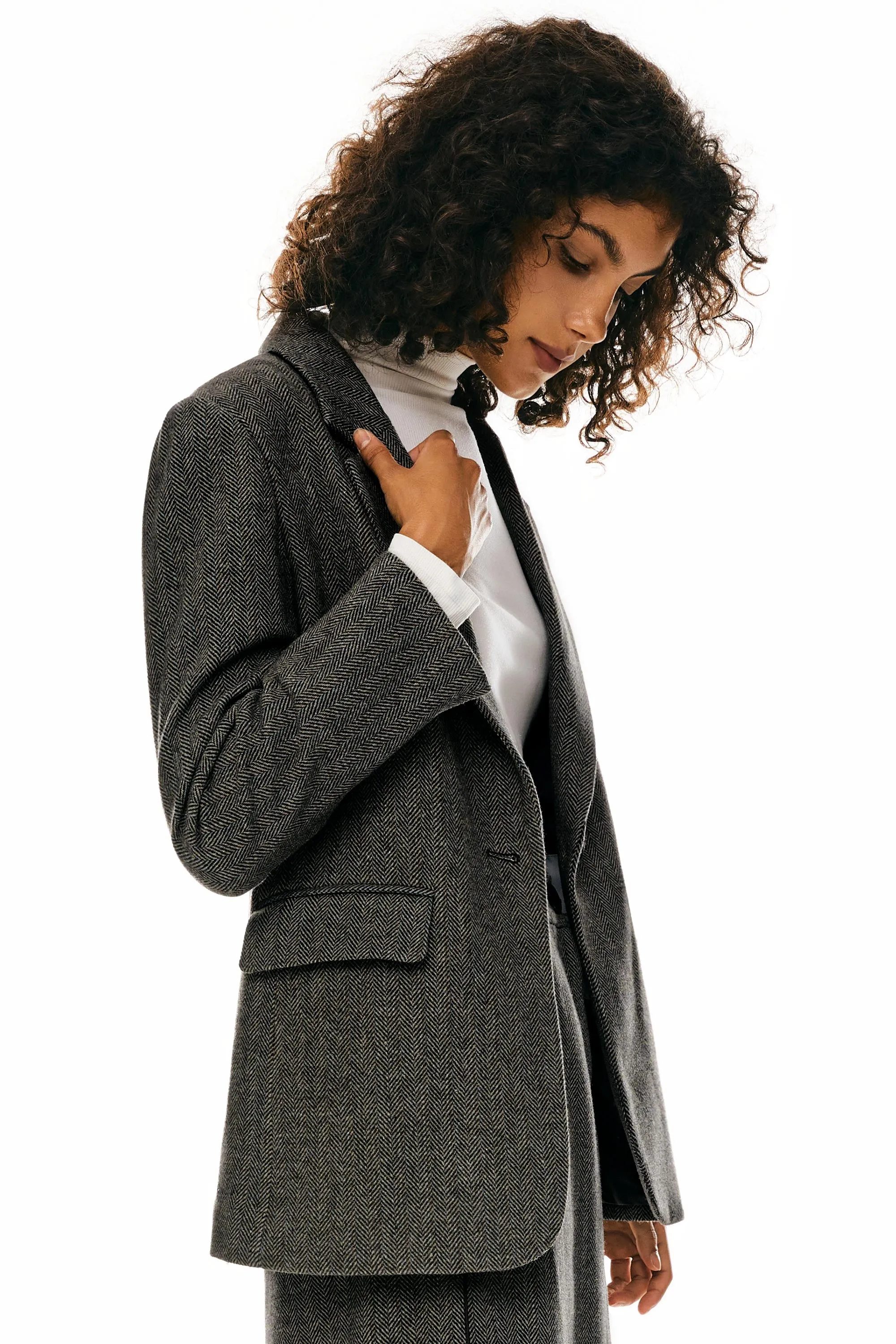 Wool Blend Office Blazer