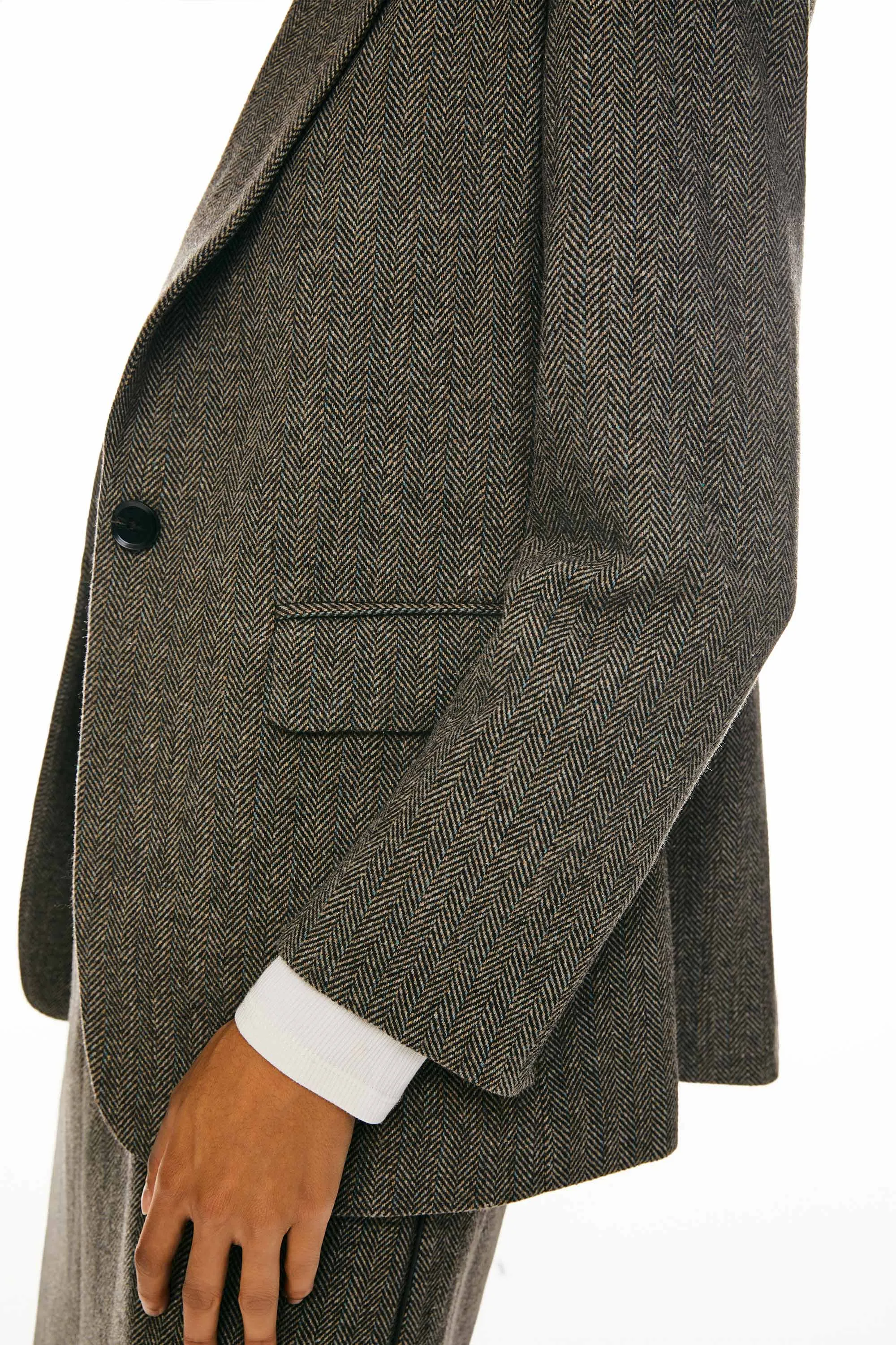 Wool Blend Office Blazer