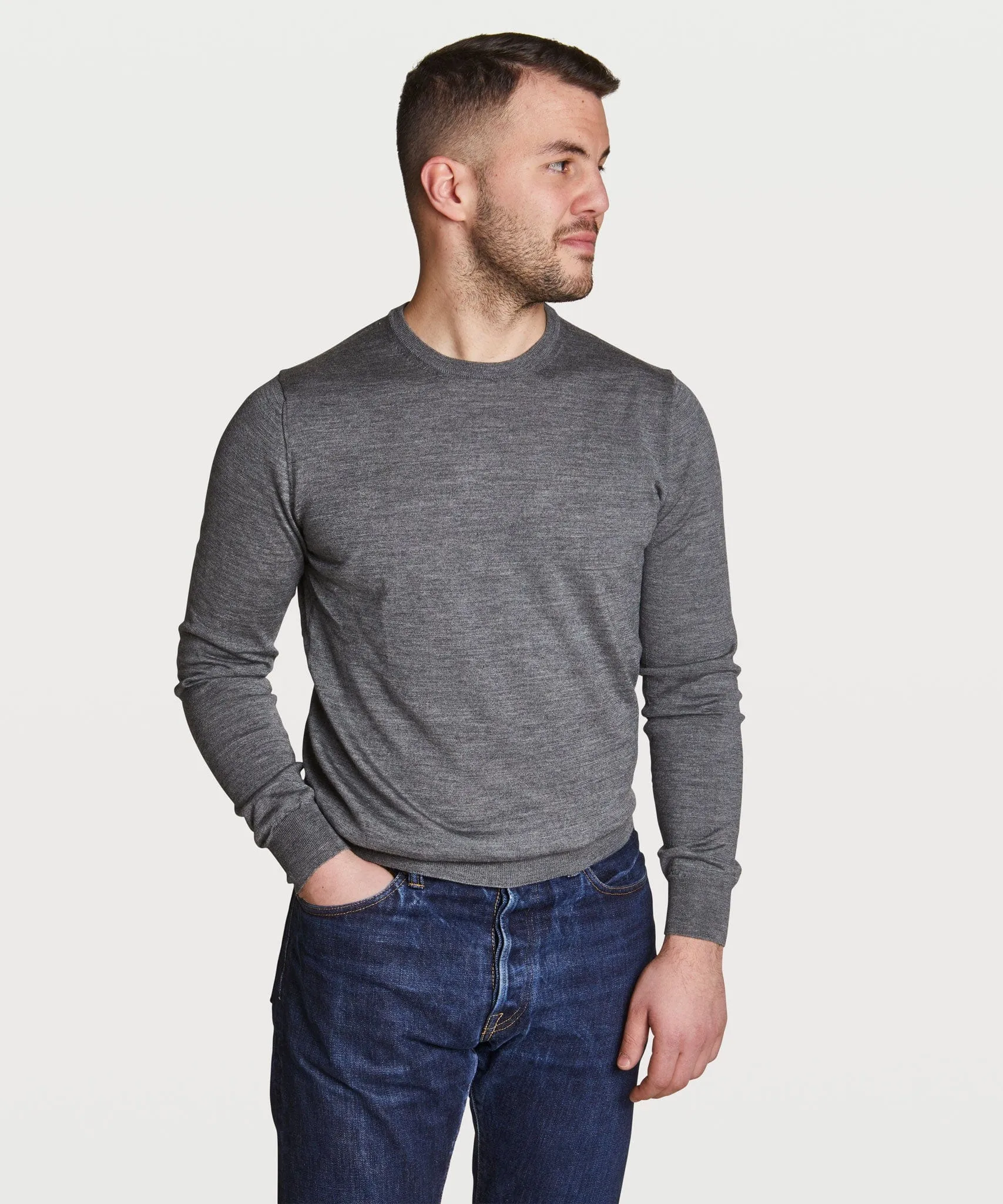 Wool Silk Roundneck Sweater