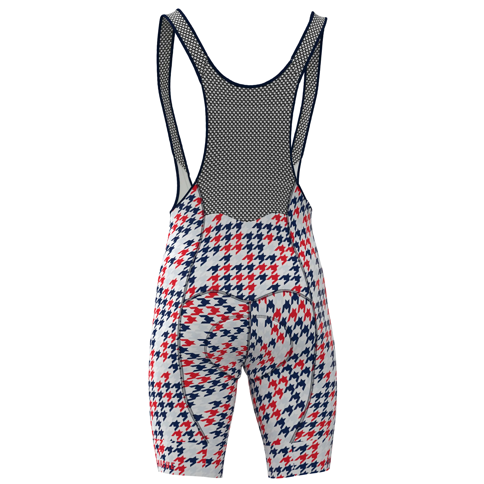 W's Pro Bib Short - Red, White and Blue Houndstooth