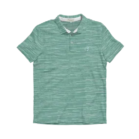 YOUTH Pine Green & Cays Blue Heathered Azalea Performance Polo