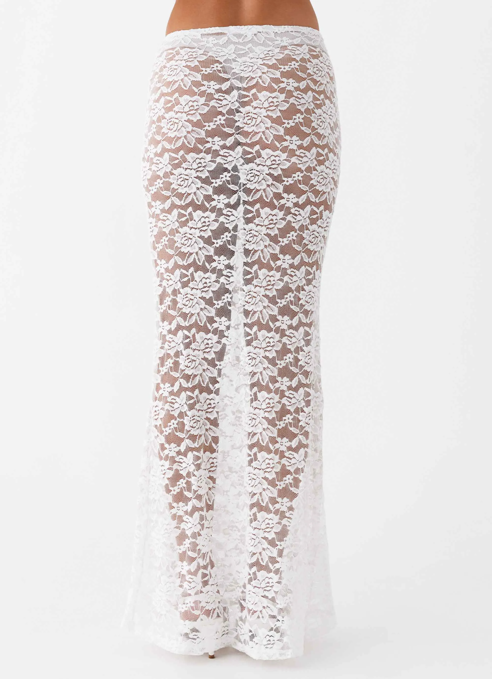 Zephyra Lace Maxi Skirt - White