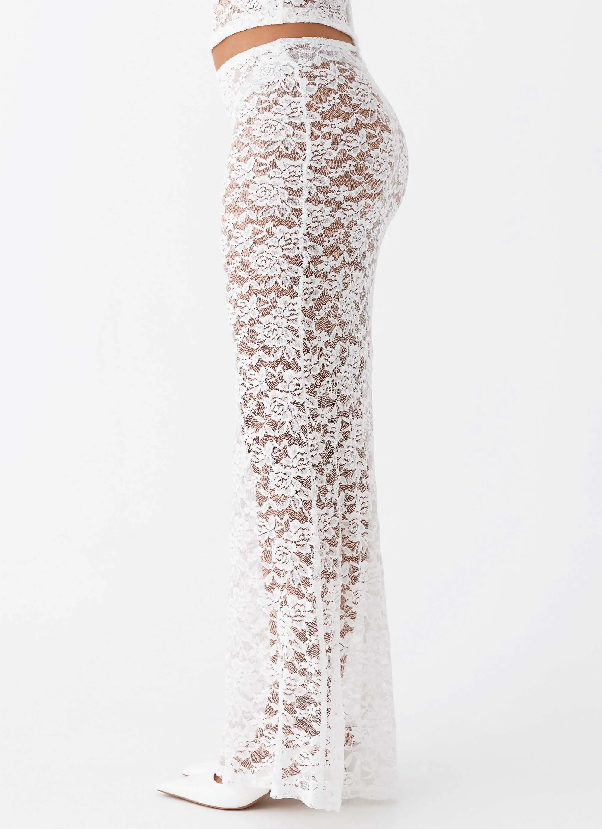 Zephyra Lace Maxi Skirt - White